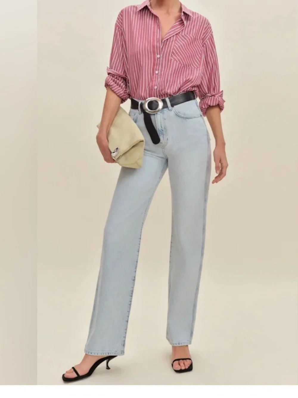Reformation Val 90’s mid rise straight jeans denim light wash 27 - Picture 1 of 7